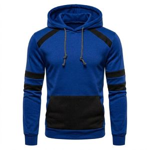 Sweat à capuche de qualité supérieure, design patchwork bicolore, en tissu technique polaire, doux et épais, avec logo brodé personnalisé, sweat à capuche de sport - Product Image 5