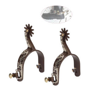 Éperons de talon de cowboy western pour barrel racing en acier inoxydable, pour l'équitation professionnelle, design personnalisé, haute qualité, logo personnalisé - Product Image 1