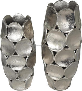 Silver Aluminum Flower <b>Vase</b> <b>Set</b> Handmade Eco-Friendly Modern Design Wedding & Christmas Home Garden Tabletop Decor - Product Image 3
