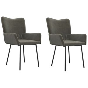 2 chaises de salle à manger en velours gris foncé - Product Image 2