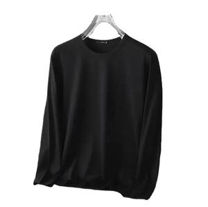 Camiseta básica ligera de manga larga para hombre, camisetas transpirables de algodón 100% con solapa para negocios y ropa de calle, estampado de Fitness - Product Image 2