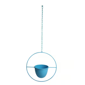 Juego de 2 macetas colgantes de metal para balcón, modernas, verdes, de polipropileno, para decoración de interiores, exteriores, jardín y hogar. - Product Image 6