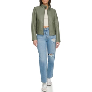 Chaqueta de cuero genuino para mujer, estilo motero, de lujo, elegante, para invierno. - Product Image 6