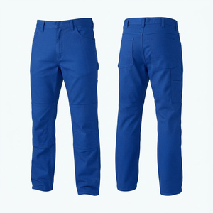 Premium 240 GSM Poly Cotton Corduroy <b>Waterproof</b> Breathable Work <b>Pant</b> Royal Blue <b>Cargo</b> Trousers Reinforced Knee Panels Durable - Product Image 1