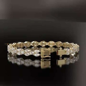 Pulsera de Lujo con Moissanita de Primera Calidad, Plata de Ley 925, Color D, Piedras VVS1, Joyería de Moda para Uso Diario y Bodas, Regalo para Mujer - Product Image 2
