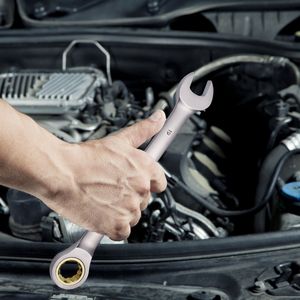 Set di chiavi a cricchetto combinate da 24 pezzi SAE 1/4''-7/8'' e metriche 8 mm in acciaio Cr-V con supporto organizer - Product Image 3