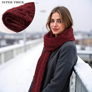 Bufanda de punto unisex de alto margen de beneficio - Muffler de invierno listo para la venta minorista - Envoltura de moda de punto acanalado suave con logotipo personalizado - Product Image 2