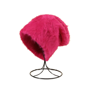 Bonnet en mohair unisexe en gros, bonnet d'hiver tricoté moelleux, doux et chaud pour adultes - Product Image 2