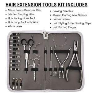 Kit de Herramientas Profesionales de Acero Inoxidable para Extensiones de Cabello ZYDAR SPORTS, Alicates de Micro-Enlace de Fijación Fuerte, Tijeras, Peines, para Instalación - Product Image 5