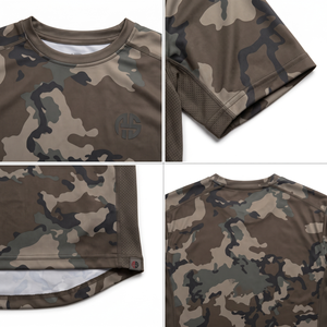 เสื้อยืดลายพรางสำหรับผู้ชาย 140gsm โพลีสแปนเด็กซ์ แขนสั้น ไซส์ 3XL สำหรับการล่าสัตว์และการปีนเขา - Product Image 4