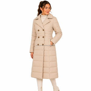 High Quality OEM Bulk <b>Women</b>’s Long <b>Hooded</b> Puffer <b>Jacket</b> Thick Warm Waterproof Down Coat Elastic Waist Packable Fleece Lined <b>Fur</b> - Product Image 3