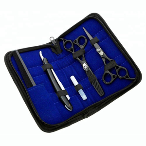 Ensemble de ciseaux de coiffure professionnels pour barbier avec ciseaux à effiler, peigne, acier inoxydable, pour hommes, outils de coiffure, logo personnalisé - Product Image 3