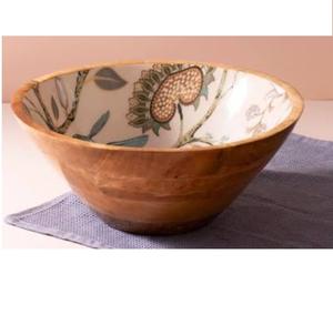 Tazón de Madera Redondo con Diseño Impreso para Servir Ensaladas, Sopas y Comida, Ideal para Cocina y Marketing, en Oferta - Product Image 3