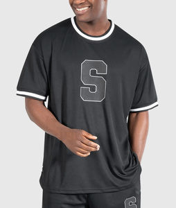 เสื้อยืดกีฬาระบายอากาศ โพลีเอสเตอร์ คอเสื้อเข้าชุด แห้งเร็ว ไซส์ใหญ่ เสื้อยืดผู้ชาย สกรีนโลโก้ตามสั่ง ขายส่ง - Product Image 1