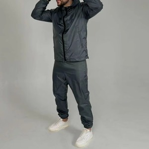 High Quality New Black Design Nylon Polyester Summer Windbreaker Zipper Sets Breathable Comfortable High Street Tracksuit - Product Image 6