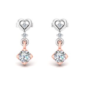 Pendientes de Oro Sólido de 10k, 14k, 18k con Diamantes Cultivados en Laboratorio de Corte Redondo y Diseño Minimalista para Regalo o Fiesta - Product Image 5