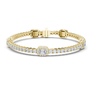 14Kt Yellow <b>Gold</b> Multi Size Diamond Bracelet 122 Stones 5.275Ct Luxury Designer Bracelet Elegant Statement Bridal Party Wear - Product Image 1