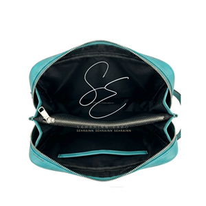 Trousse de Toilette en Cuir Turquoise Façonné Style Western Cowgirl avec Poils, Trousse de Voyage Vintage, Organisateur de Maquillage, Trousse de Toilette de Voyage - Product Image 5