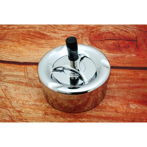 Cendrier de bureau en acier inoxydable de haute qualité, design minimaliste, plateau à fumer en métal avec poignée en silicone, pour usage domestique - Product Image 5