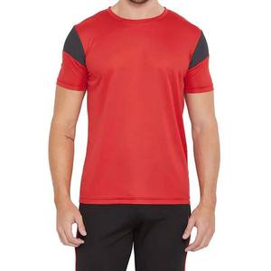 High Quality Polyester/Cotton 210grams Regular Fit Streetwear <b>Red</b> and Black Crew Neck Custom Front Logo Breathable <b>T</b>-<b>shirt</b> <b>Men</b> - Product Image 6
