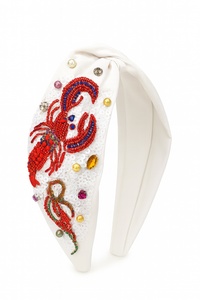 White USA Flag <b>Beaded</b> <b>Headband</b> Patriotic Theme Handmade Patriotic Crystal Embellished Hairband for Women and Girls Statement - Product Image 2