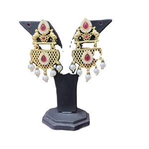 ARTS JEWELS Pendientes Colgantes de Perlas Étnicas de Lujo Personalizados de Latón Plateado Oxidado Antiguo para Mujer, Regalo de Aniversario - Product Image 1