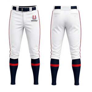Pantalon de baseball blanc personnalisé pour homme 2026, logo brodé, coupe ajustée, 100 % polyester, évacuation de l'humidité, vêtement d'été pour adulte - Product Image 2