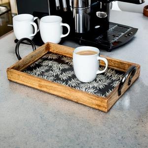 Newly Released High Quality Eco-Friendly Polished Wooden Customized Shape Buddhist Theme Serving Tray Handles - Product Image 3