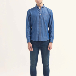 Chemises en jean décontractées légères pour hommes, OEM, respirantes, look élégant, coupe ajustée, nouvelle arrivée, haute qualité - Product Image 5