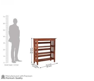 Zapatero de Madera Maciza de Sheesham de 3 Niveles con Asiento, Ahorra Espacio, para la Entrada del Hogar - Product Image 3