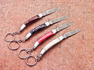 ที่ใส่กุญแจพับได้แบบพรีเมียม เหล็กดามัสกัส มีดพับพกพา EDC ขายส่ง ดรอปชิปปิ้ง พร้อมห่วงคล้อง - Product Image 6