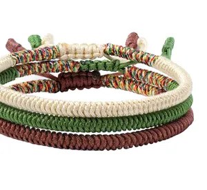Плетеный браслет ручной работы из буддийской тибетской ткани для мужчин и женщин, браслет из морской веревки, браслет для серфера