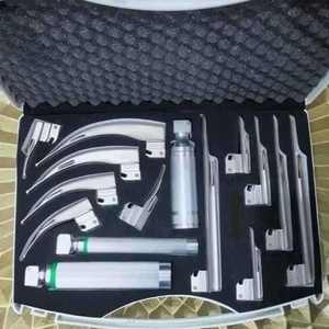 12 Pcs Stainless Steel Laryngoscope Set With Mac Miller Blades <b>3</b> Handles Fiber Optic Reusable Surgical Instruments CE Approved - Product Image 1