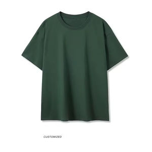 T-shirt oversize de couleur unie de qualité supérieure pour hommes, coupe ample, manches courtes, streetwear décontracté, personnalisation de la marque, fabricant de vêtements OEM ODM - Product Image 4