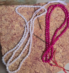 Perles de zircon cubique à facettes, 2 brins, 2,50 mm, rose magenta et blanc, 16 pouces - Product Image 2