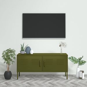 Mueble para TV de Acero Verde Oliva para Sala de Estar, 41.3 pulgadas x 13.8 pulgadas x 19.7 pulgadas - Product Image 1