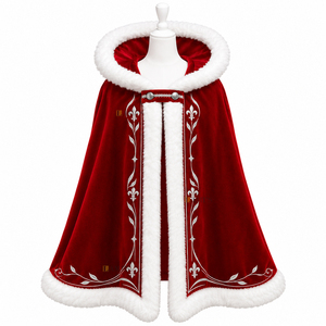 Capa de Carnaval de Terciopelo Plateado de Alta Calidad con Bordado y Decoración de Piel, Disfraz Elegante para Adultos - Product Image 6