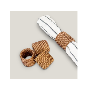 Elegantes Anillos de Servilleta Cuadrados de Ratán Hechos a Mano, Color Personalizable, 4 Piezas, Artesanía de Alta Calidad a Bajo Precio - Product Image 6