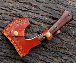 Hacha de Acero de Damasco Forjada a Mano con Espiga Completa, Tomahawk con Mango de Palisandro Barba, Hacha para Trabajos de Madera y Corte - Product Image 5