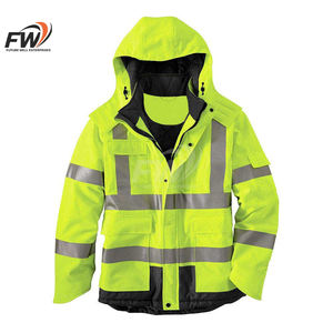Chaquetas de Seguridad de Alta Visibilidad con Capucha para Invierno, Hechas en Fábrica, con Logotipo Frontal, Impermeables y Transpirables, para la Construcción - Product Image 1