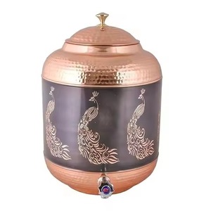 Premium Copper Water <b>Dispenser</b> Large Capacity <b>Drinking</b> Water Container with Tap for Home Kitchen Office Dining Table Hospitality - Product Image 1