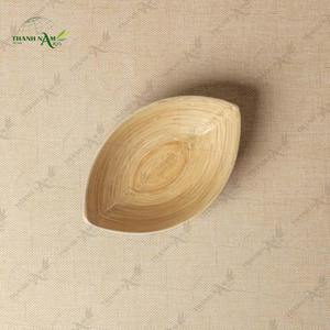 Bol en bambou jetable, écologique, artisanal, naturel, pour servir et décorer la maison, avec un design classique personnalisé - Product Image 3