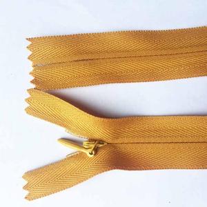 Fermeture éclair invisible réversible colorée personnalisée à dents cachées 3 #   Fermeture éclair en nylon pour vêtements - Product Image 3