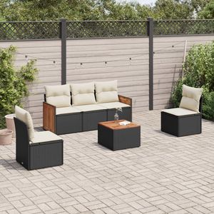 Conjunto de Sofás Modulares Grandes de Ratán PE Negro para Jardín, Muebles de Exterior Elegantes y Duraderos - Product Image 1