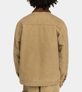 Veste de travail en toile personnalisée à fermeture éclair, coupe ajustée, grande taille, style vintage, doublée, col rabattu, en jean, fabriquée par Numica Sports - Product Image 4