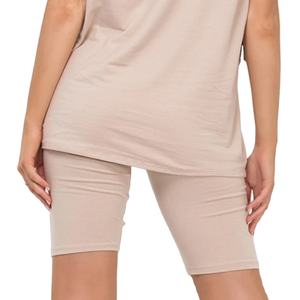 <b>Women</b> Cotton <b>Short</b> <b>Set</b> Breathable Anti-Wrinkle Fabric Trendy Latest Design High Quality High Waist T-shirt <b>Shorts</b> HI 2026 - Product Image 5