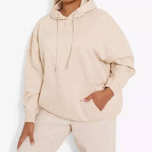 Sweat-shirt à capuche uni personnalisé 100% coton biologique polaire essentiels pull blanc femmes fermeture éclair sweats à capuche - Product Image 5