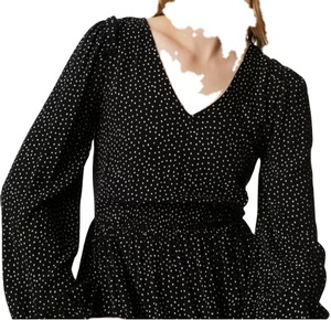 Robe courte pour femmes Robes d'été pour femmes 2024 Robe à pois noir et blanc - Product Image 4