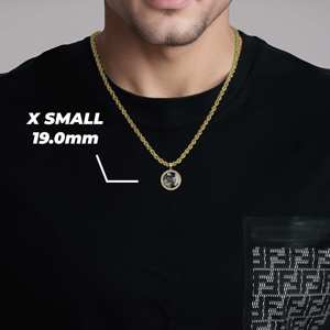 Gold Plated Double Sided Round Circle Diamond Border Photo Pendant Charm for Boy Men Women Personalized <b>Memory</b> Jewelry - Product Image 3