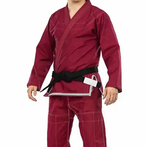 Kimono de BJJ para Hombre, 100% Algodón, Duradero, Corte Regular, Uniforme de Artes Marciales para Adultos, Color Borgoña - Product Image 2